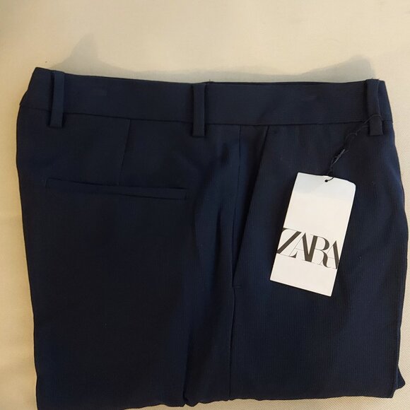Zara Navy Blue NWT Men’s Size 34 Textured Suit Pants - Picture 11 of 15